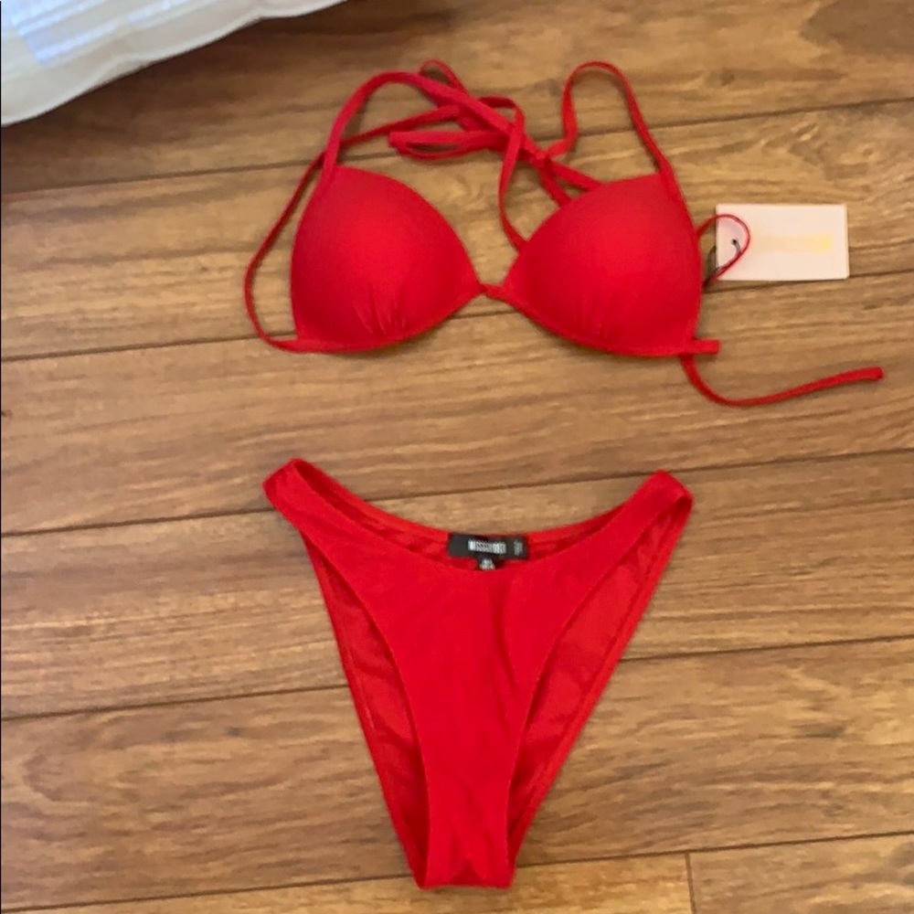 Missguided red bikini